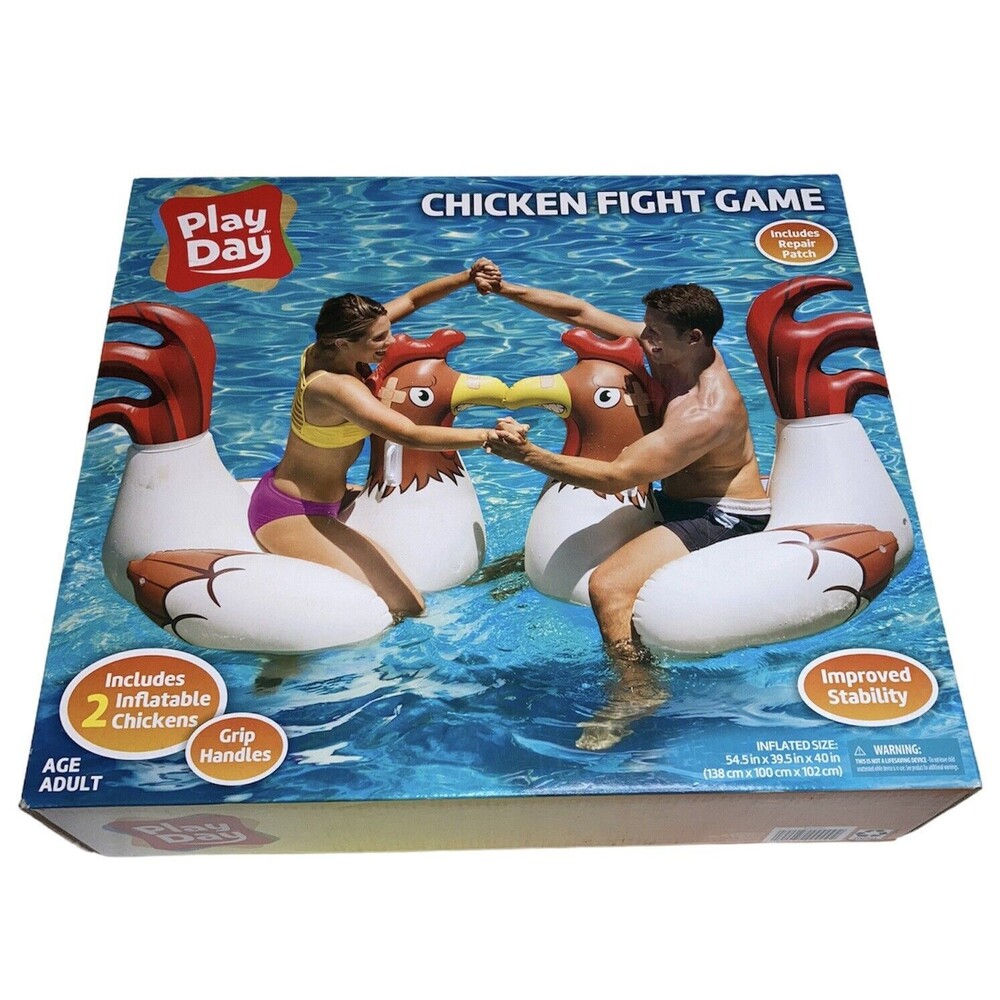 Play Day Chicken Fight Game Inflatable Chickens Grip Handles Adults Pool, Patch